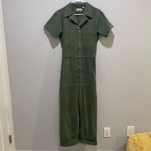 Small Green Short-Sleeve Big Bud Press Jumpsuit